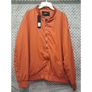 NOVAMEN Mens Full Zip Eddie Bomber Jacket  XXXL Ribbed Cuffs Lightweight Orange